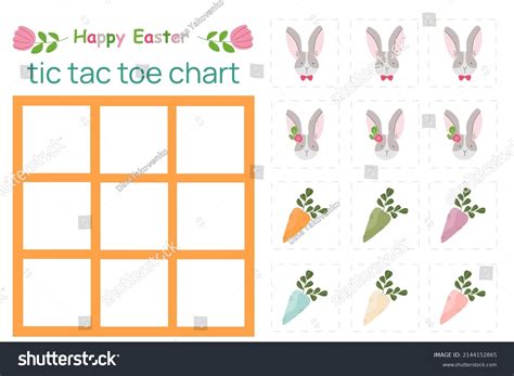 vector easter tic tac toe chart stock vector royalty