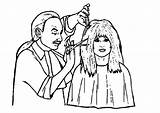 Hairdresser Jobs Coloring Printable Coloriage Drawing Kb sketch template
