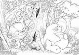 Totoro Coloring Pages Printable Ghibli Studio Colouring Anime Book Sheets Adult Miyazaki Sheet Neighbor Colorine Ponyo Lineart Popular Pokemon Cartoon sketch template