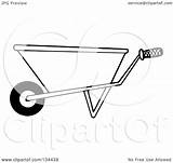Wheel Gardening Barrow Outline Coloring Royalty Clipart Illustration Toon Hit Rf sketch template
