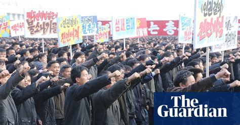 north korea organises mass protest against un in