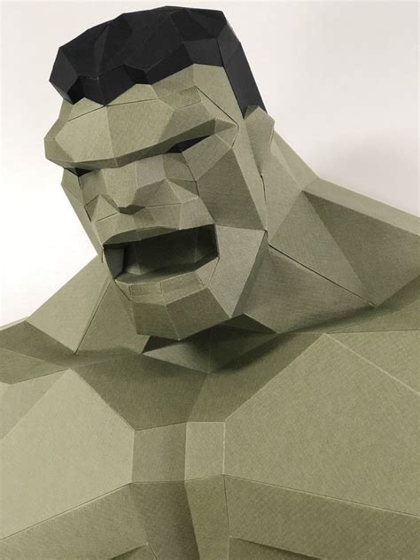 papercraft hulk pdf printable template diy for adults and etsy