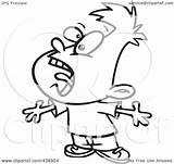 Yelling Cartoon Boy Outline Toonaday Illustration Royalty Rf Clip Leishman Ron 2021 sketch template