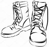 Boots Military Vector Army Hiking Clipart Combat Illustration Leather Worn Stock Boot Drawing Old Shoes Shutterstock Depositphotos Logo Draw Graphic sketch template