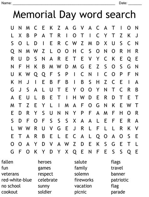 memorial day word search printable puzzles memorial day word search