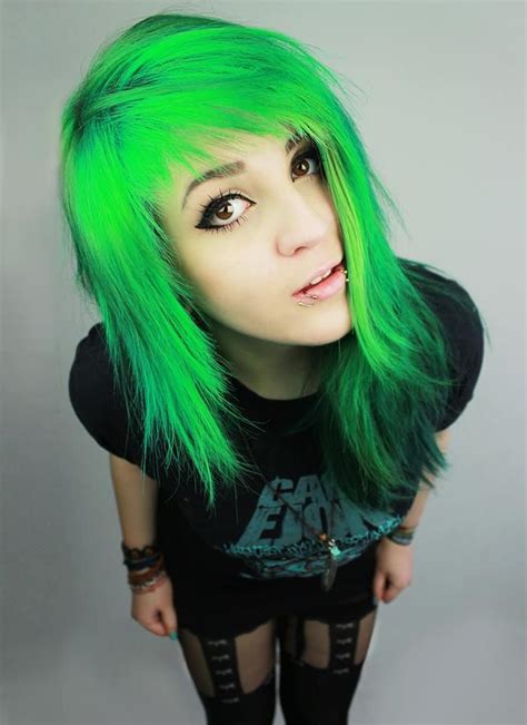 neon green     dye  hair  color neon green hair short emo hair hair styles