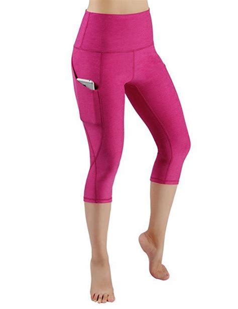 Ododos High Waist Out Pocket Yoga Pants Tummy Control Workout Running 4