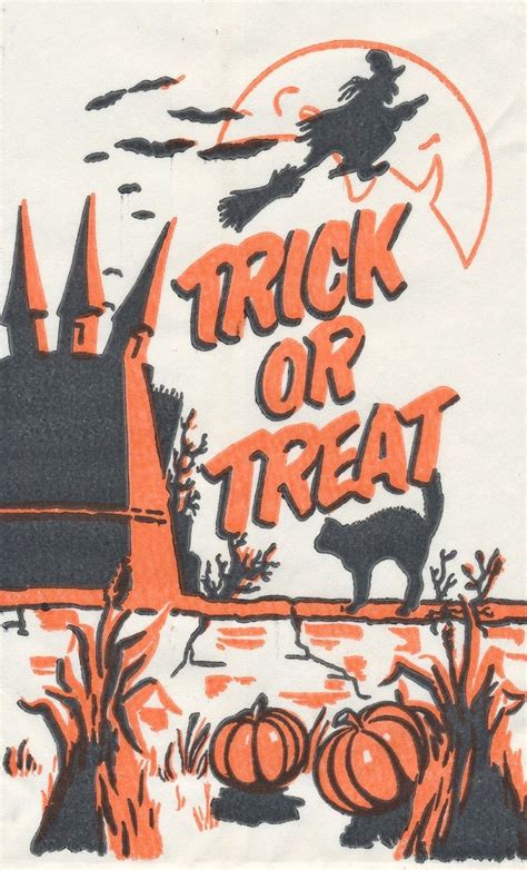 Vintage Mini Trick Or Treat Bags Atomic Redhead In 2020