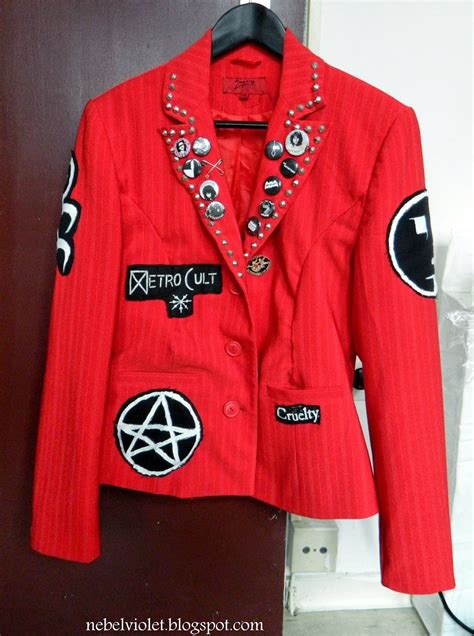 Deusexmachina Red Diy Deathrock Punk 77 Jacket
