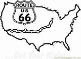 Route 66 Coloring Usa Map Pages Famous Printable Clipart Drawing Clipartmag Bridge Golden sketch template