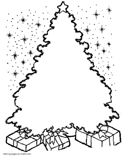christmas tree draw ornaments   colour coloring pages