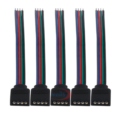 diy   pcs  pin female rgb connector cable    smd led strip  connectors