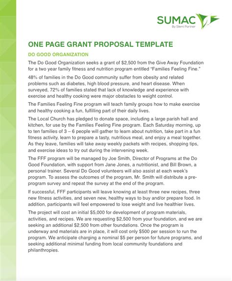 write   page grant proposal  templates