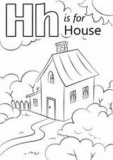 Coloring Letter House Pages Printable Alphabet Preschool Supercoloring Color Colouring Sheet Kids Words Drawing Super Kindergarten Abc Top Garden Houses sketch template
