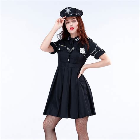 Women S Halloween Policewomen Sheriff Cosplay Party Dress Ladies Show
