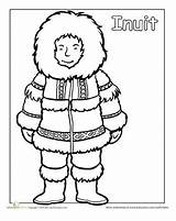 Coloring Pages Eskimo Inuit Multicultural People Worksheets Children Kids Diversity Sheets Cultural Arctic Coloriage Clipart Culture Colouring Printable Print Detailed sketch template