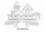 Coloring House Pages Victorian Houses Colouring Christmas Printable Clipart Template Color Book Garden Print Popular Sketch Books Amazing Drawings Library sketch template
