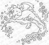 Dragon Stamp Rubber Stamps Dreamy Wee Whimsy Cute Die Release January Furry sketch template