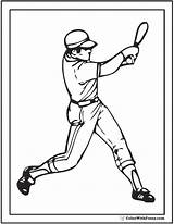 Baseball Coloring Pages Printable Print Poster Pdf Sports Batter Colorwithfuzzy Bat sketch template