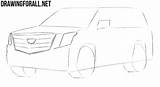 Cadillac Escalade Draw Drawing Drawingforall Grille Headlights Radiator Located Middle Between Which Logo sketch template