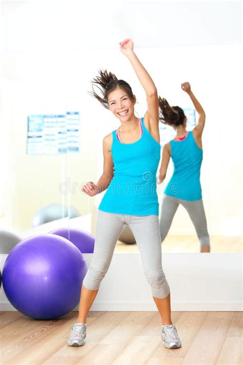 Gym Aerobics Fitness Dance Instructor Dancing Stock Image