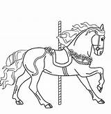 Merry Go Horse Round Clipart Coloring Color Pages Carousel Patterns Drawing Clipground Horses Pattern Choose Board sketch template