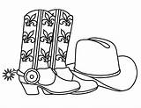 Cowboy Coloring Pages Hat Printable Boots Sheets Birthdayprintable sketch template