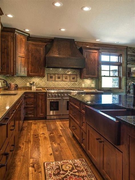 warm cozy rustic kitchen designs   cabin besthomish