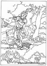 Iskcon Krishna Colouring sketch template