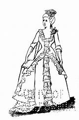 Victorian Coloring Printable Dress Era Clipartqueen sketch template