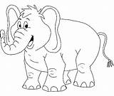 Elephant Coloring Pages Cartoon African Print Asian Color Printable Drawing Pdf Book Colouring Cute Toddlers Kids Piggie Small Animal Wild sketch template