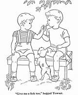 Coloring Pages Boys Sharing Kids Printable Two Friends Sheets Boy Colouring Grayscale Color Clipart Friend Preschoolers Activity Related Getcolorings Activities sketch template