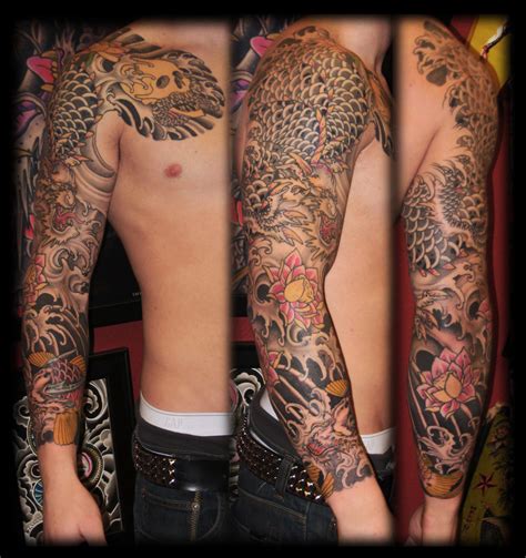 Dragon Skull Lotus Sleeve Tattoos Best Sleeve Tattoos Future Tattoos