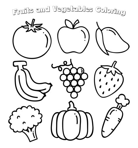 printable fruit  vegetable templates