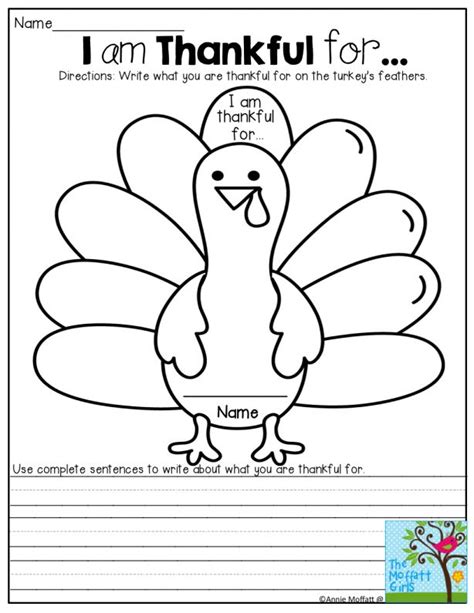 thankful  worksheet kindergarten thanksgiving lessons