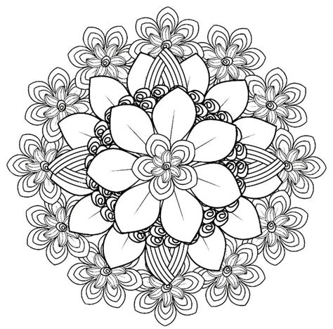flowers mandala coloring page  printable coloring pages  kids