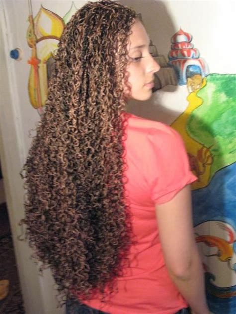 very tight perm in long hair done by russian salon with