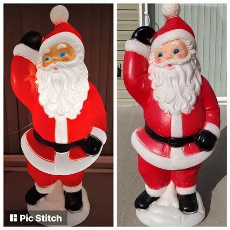 Vtg General Foam Plastics Waving Santa Blow Mold 40 Light Up Christmas