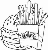 Fries Hamburger Mcdonalds Coloringpagesfortoddlers sketch template