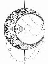 Moon Tumblr Crescent Drawing Getdrawings Tattoo sketch template