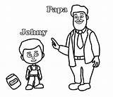 Johny Coloring sketch template