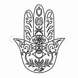 Hand Hamsa Fatima Drawing Coloring Pages Ornate Elegant Getdrawings Drawings Getcolorings Vector Color Paintingvalley sketch template