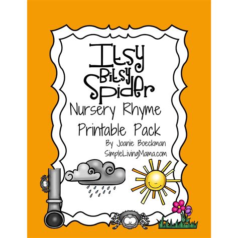 itsy bitsy spider nursery rhyme printable pack simple living mama