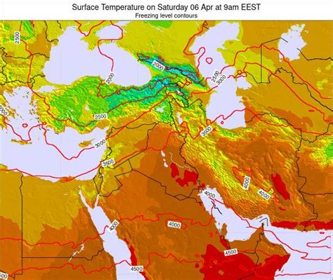 syria surface temperature  monday  mar   eet