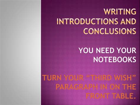 writing introductions  conclusions