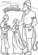Hanuman Sita Diwali Colouring Rama Story Pages Coloring Indian Kids Couple Helps Rescue Reunited Bollywood Party Ramayana Activityvillage Part Choose sketch template