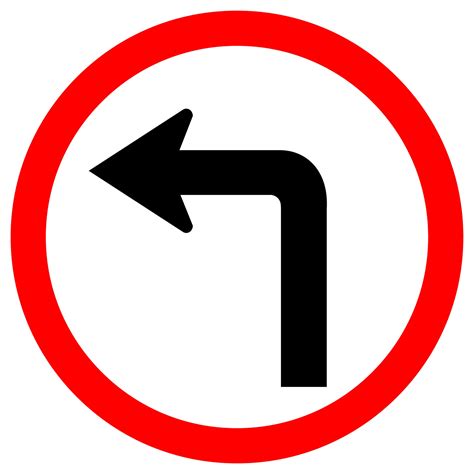 turn left traffic road sign  vector art  vecteezy