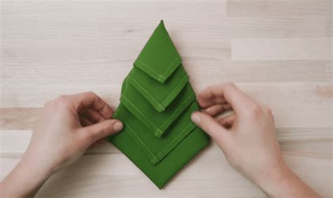 how to fold a christmas tree napkin easy step by step