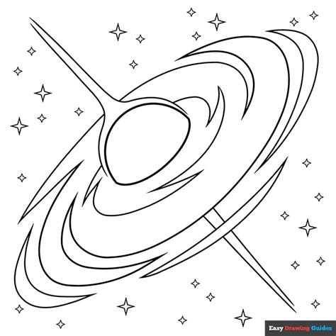 black hole coloring page easy drawing guides