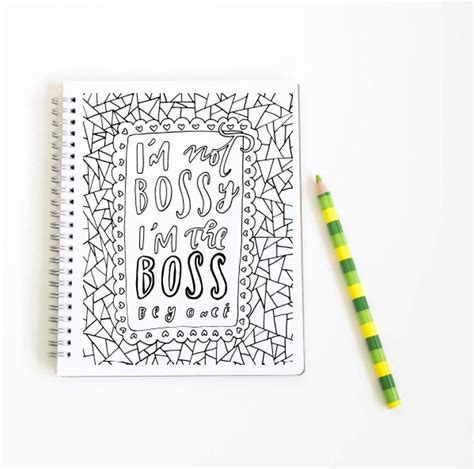 boss lady coloring book instant  etsy